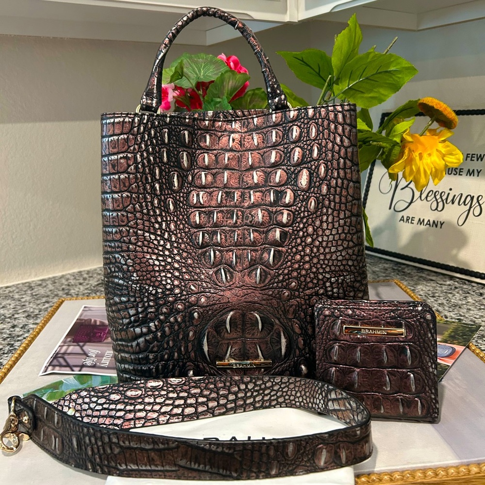 Brahmin Plum Medium Amelia and Jane Wallet